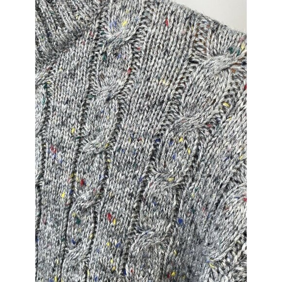 Vineyard Vines Sweater Mens XXL Quarter Zip Cable Knit Wool Blend Flecked Gray - Picture 7 of 16